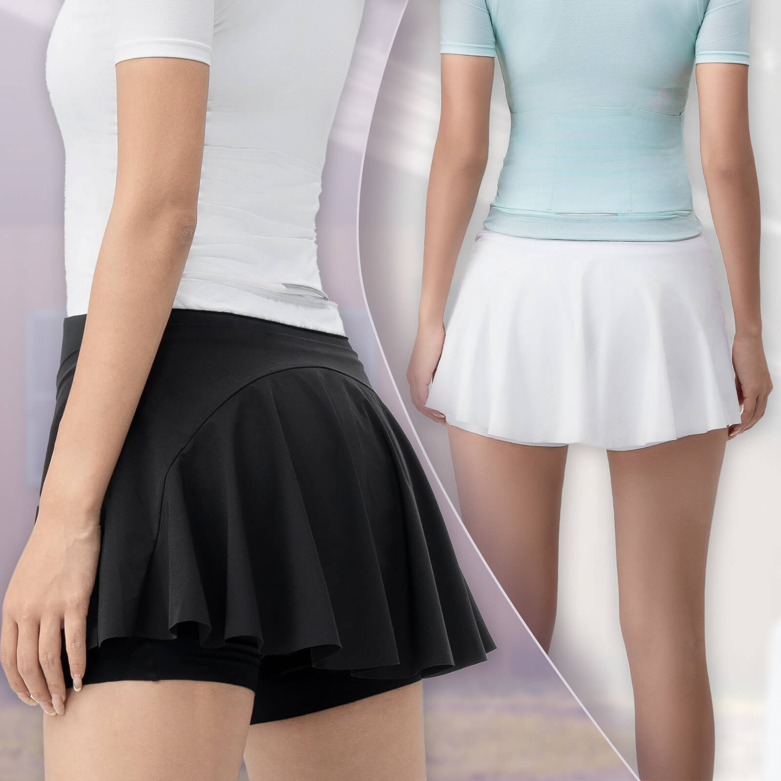 rockbros women’s cushion liner bike skirt for cycling comfort.
#color_white