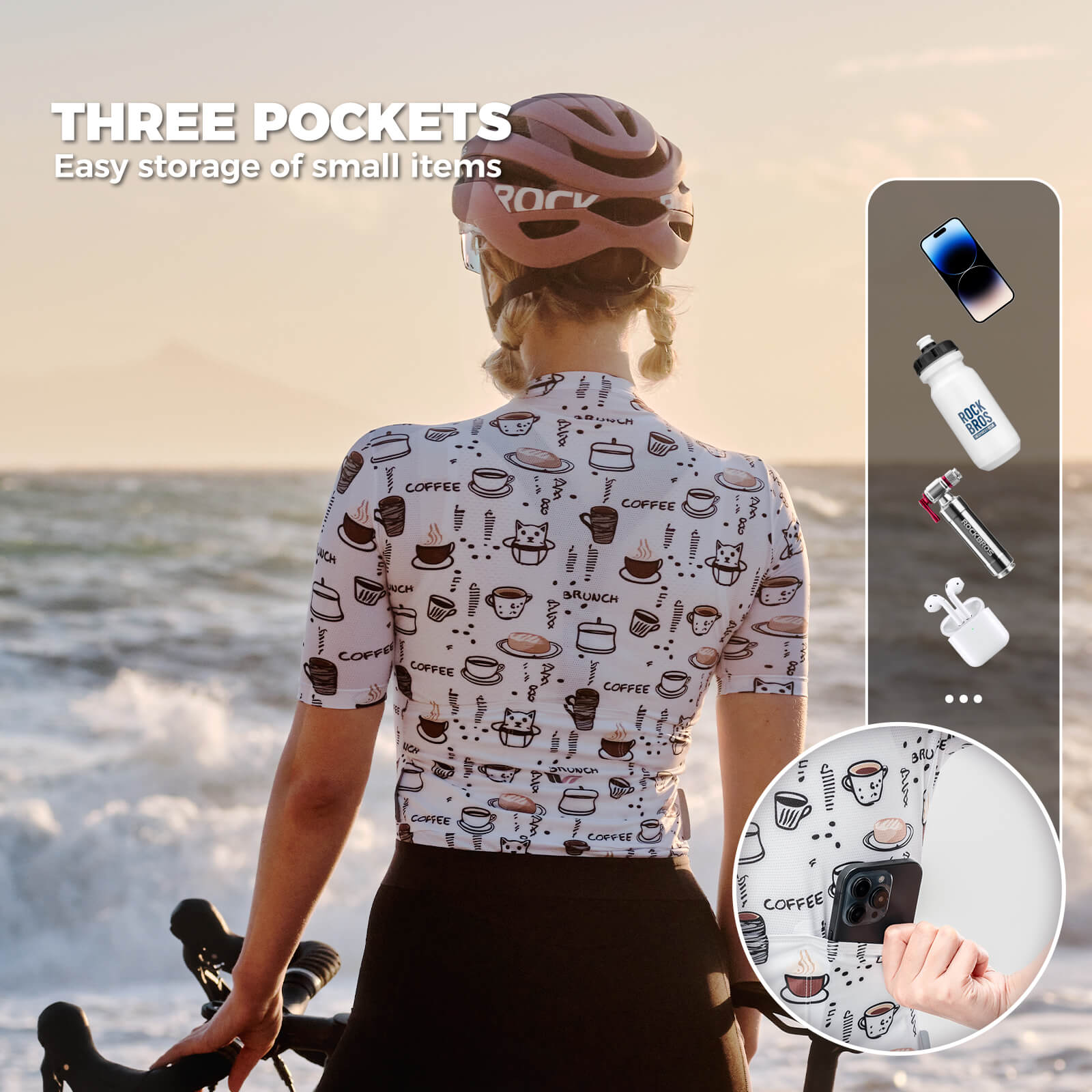 rockbros breathable cycling top for women for summer rides.