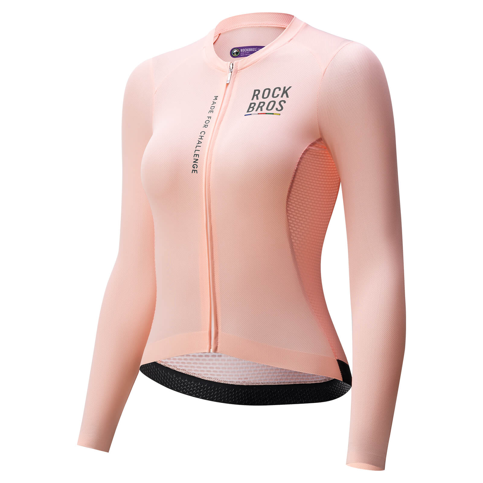 rockbros women’s long sleeve cycling jersey for road cycling.
#color_pink