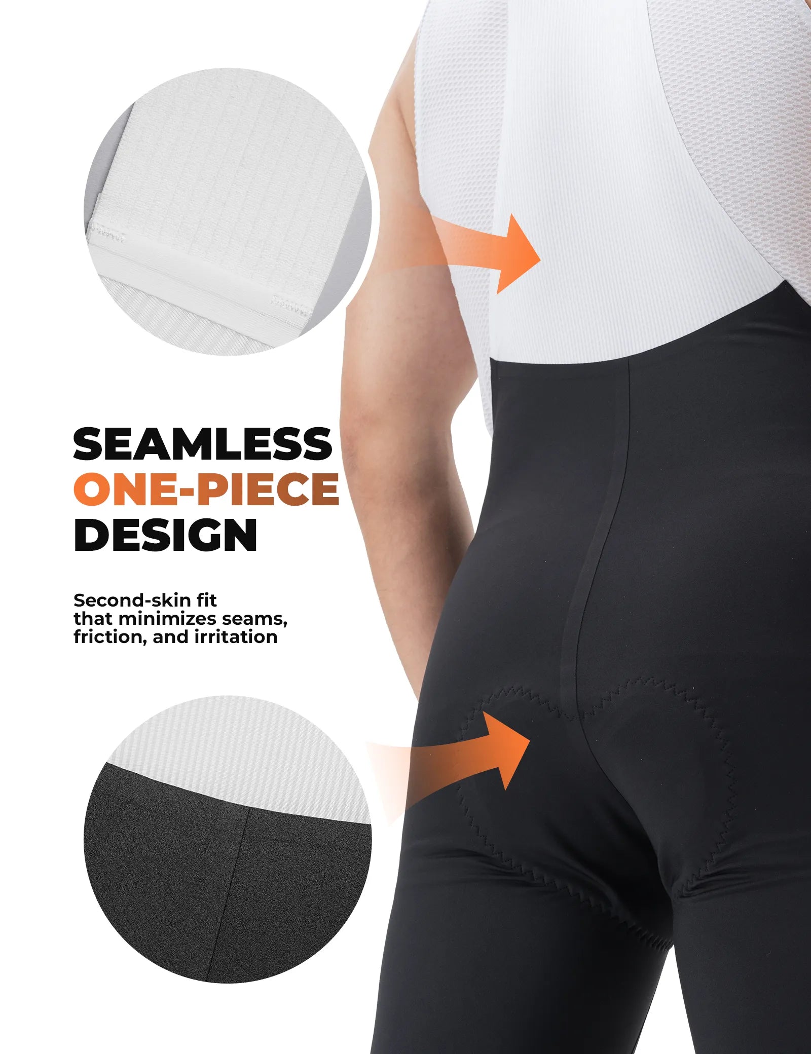 ROCKBROS Wright Pro Men's Long Cycling Bib Tights with Elastic Interface Pad - Professional Series Black.