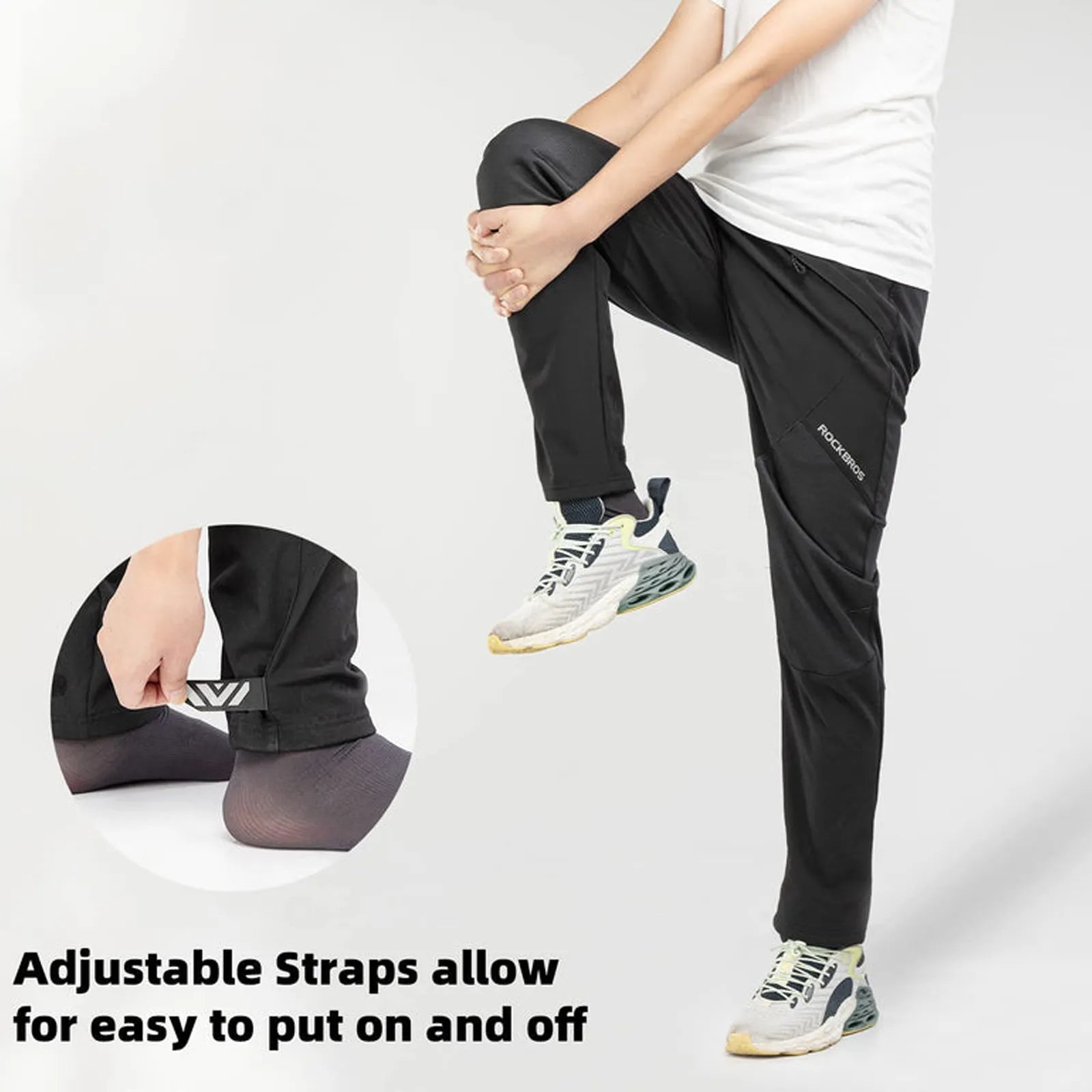 Thermal fleece lining inside ROCKBROS YPK030 winter cycling pants for cold weather warmth.