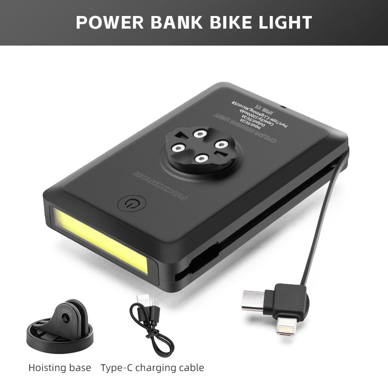 ROCKBROS Bicycle Headlight Built-in Power Bank Cycling Bike Front Light 5000/10000mAh