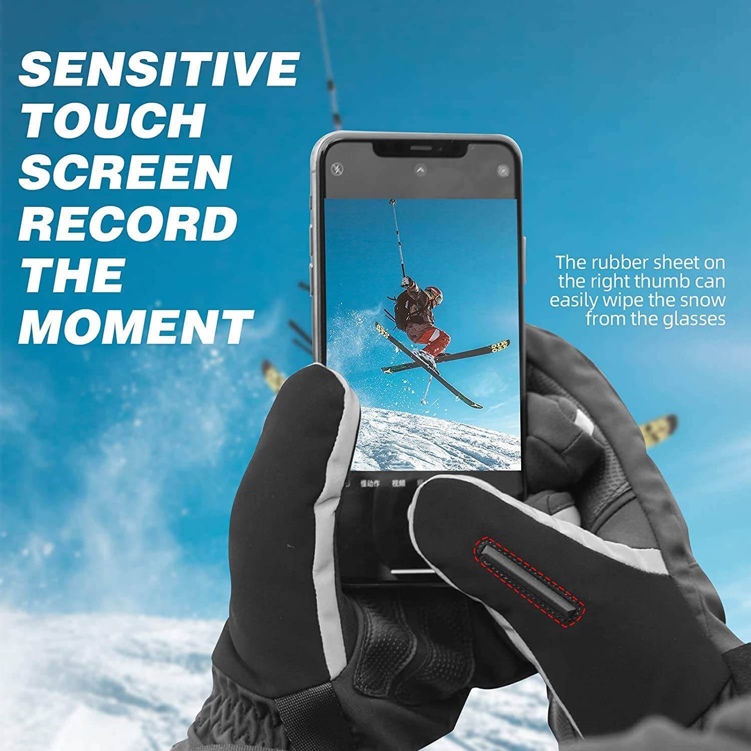 Unisex insulated cycling and motorcycle gloves for winter, warm windproof riding gloves for men and women