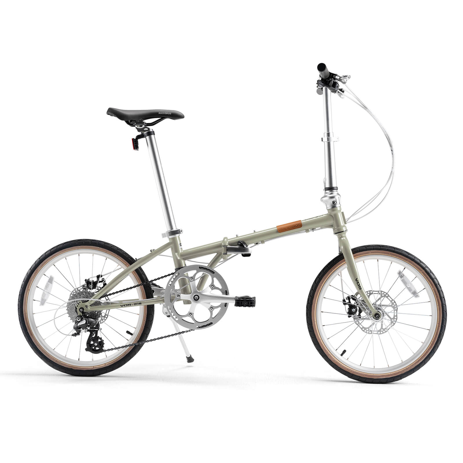 rockbros Folded view of the VDS 20-inch folding bicycle for easy storage.
#color_grey