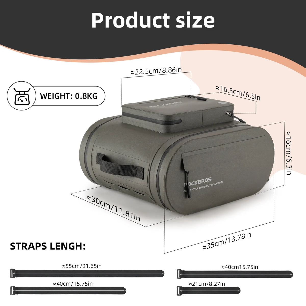 Waterproof bike storage bag for commuting and touring