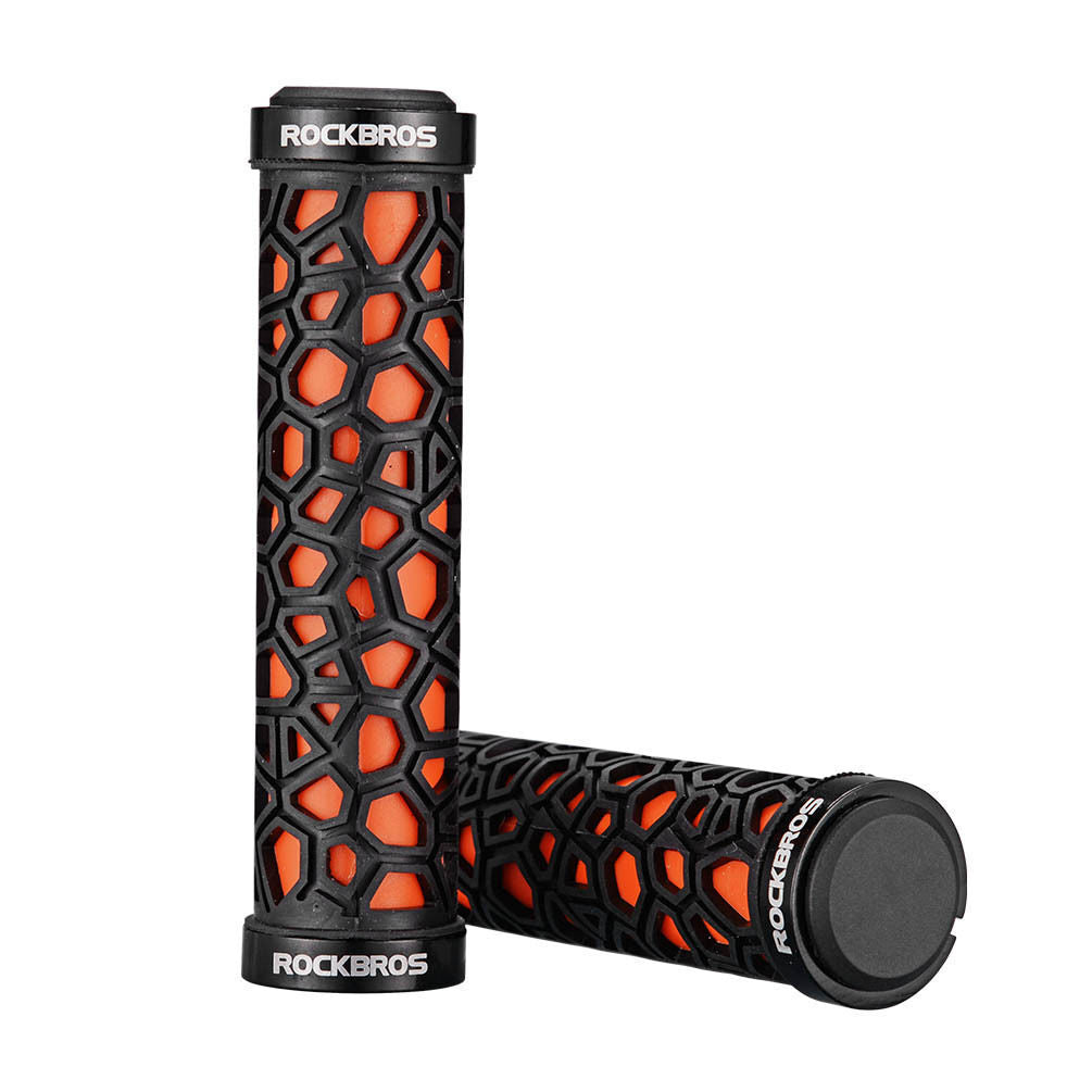 ROCKBROS Anti Skid Rubber Grips Bike Handlebar Grips Bicycle Double Lock-on Standard 2.22cm