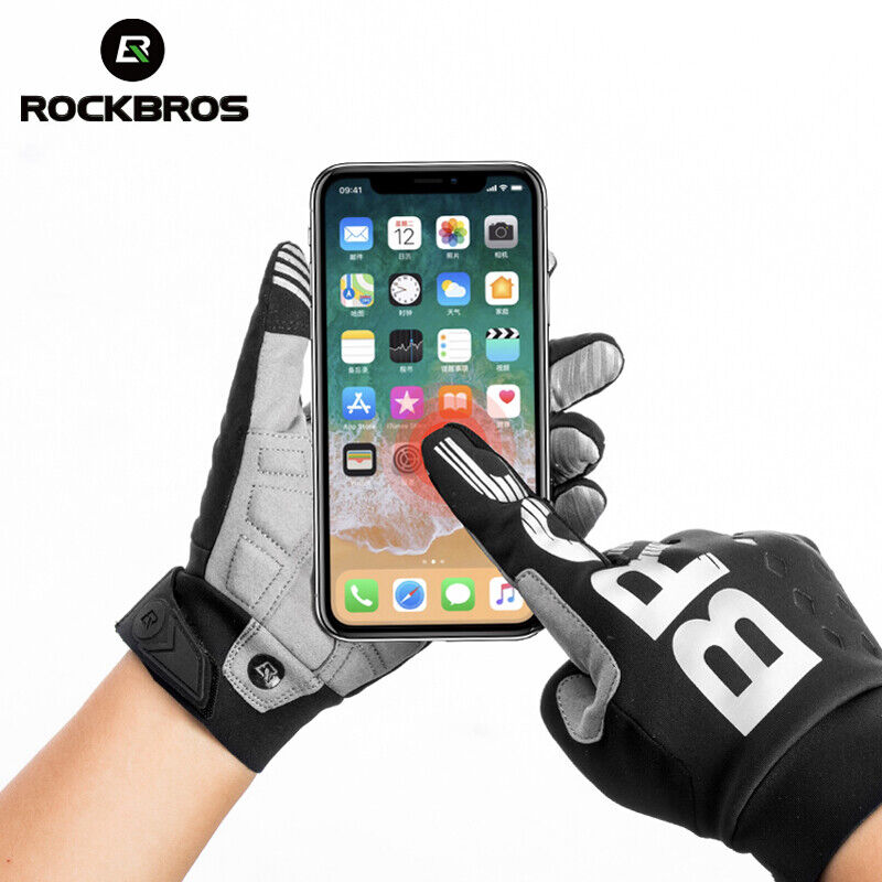 ROCKBROS Winter Full Finger Cycling Sporting Gloves SBR Touchscreen Warm Gloves