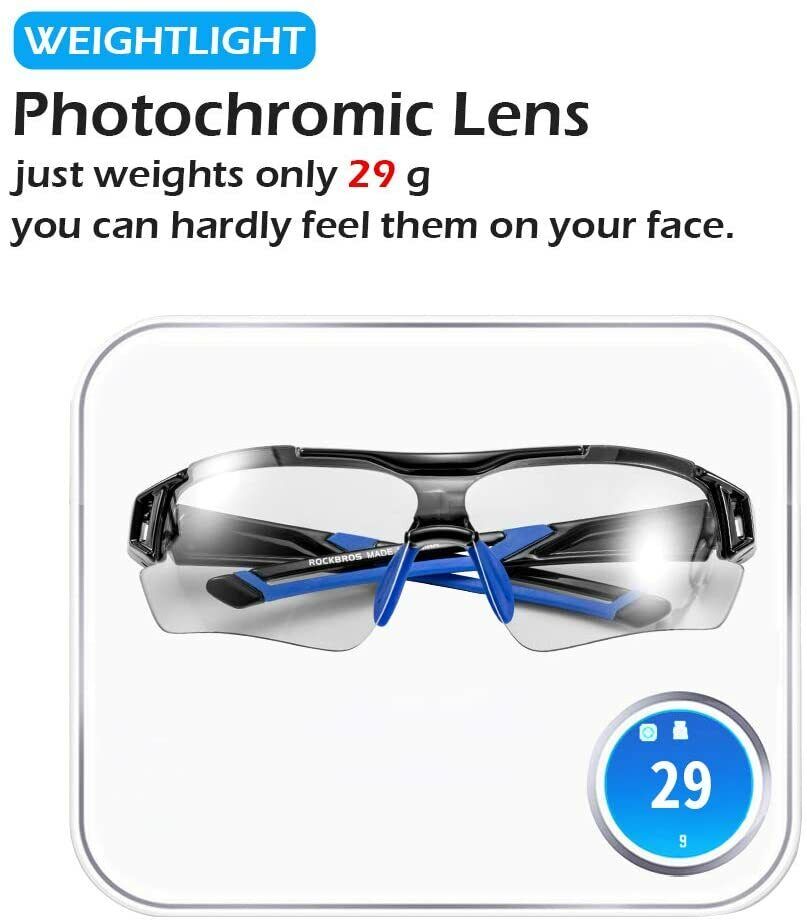 RockBros Cycling Photochromic Glasses Sport Sunglasses Bike Glasses Driving Fishing UV400 Men Women