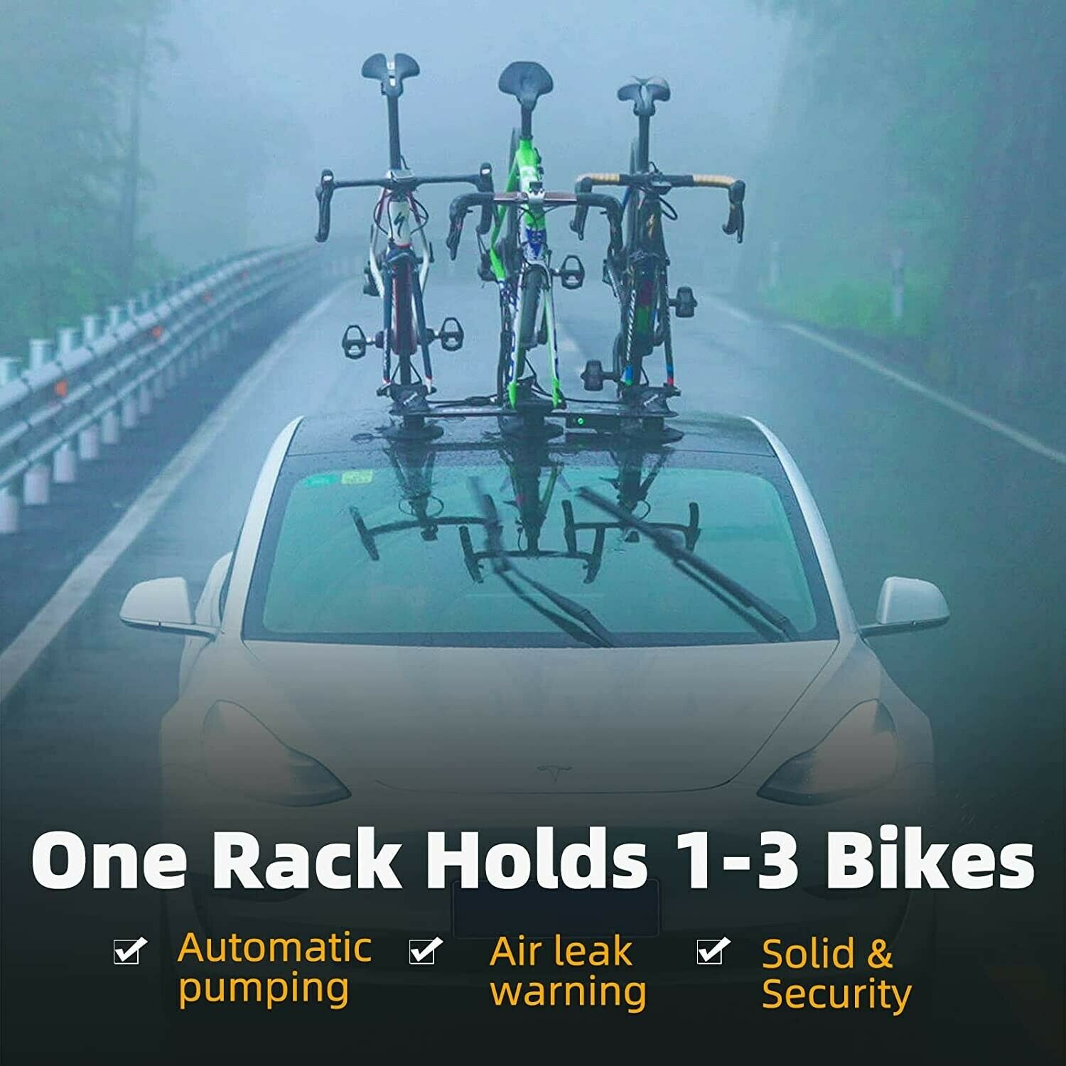 ROCKBROS Electric Suction Cup Roof Rack for 1-3 Bikes