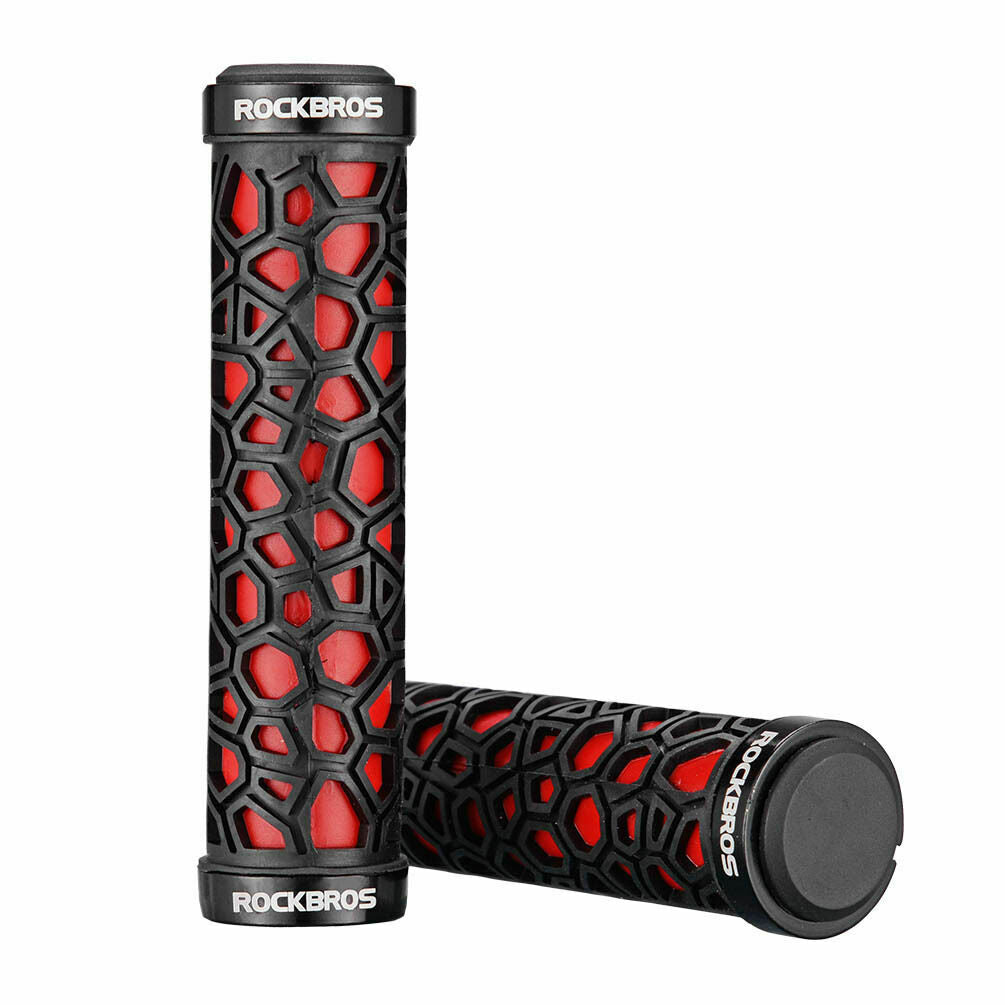 ROCKBROS Anti Skid Rubber Grips Bike Handlebar Grips Bicycle Double Lock-on Standard 2.22cm