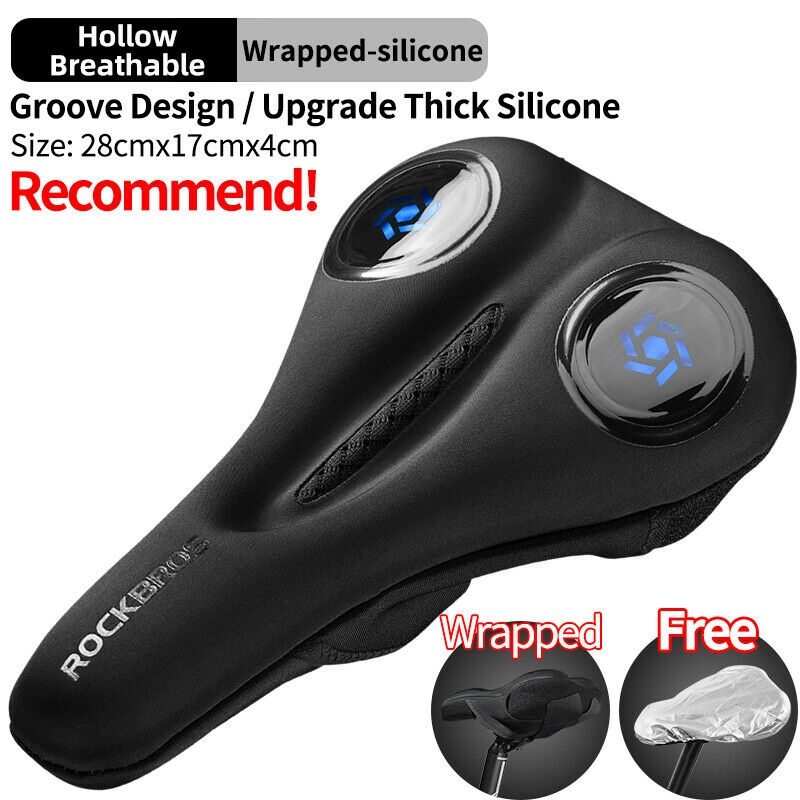 ROCKBROS Bicycle Bike Cycling Soft Saddle Seat Cover Silicone Gel Shockproof