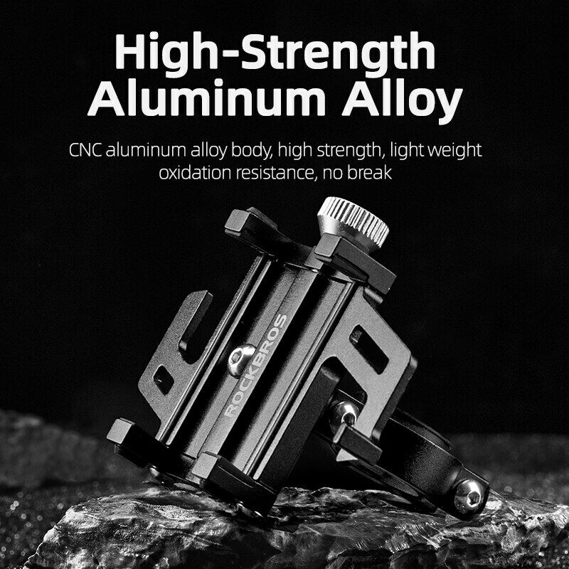 ROCKBROS Aluminium Bike Handlebar Phone Holder Adjustable