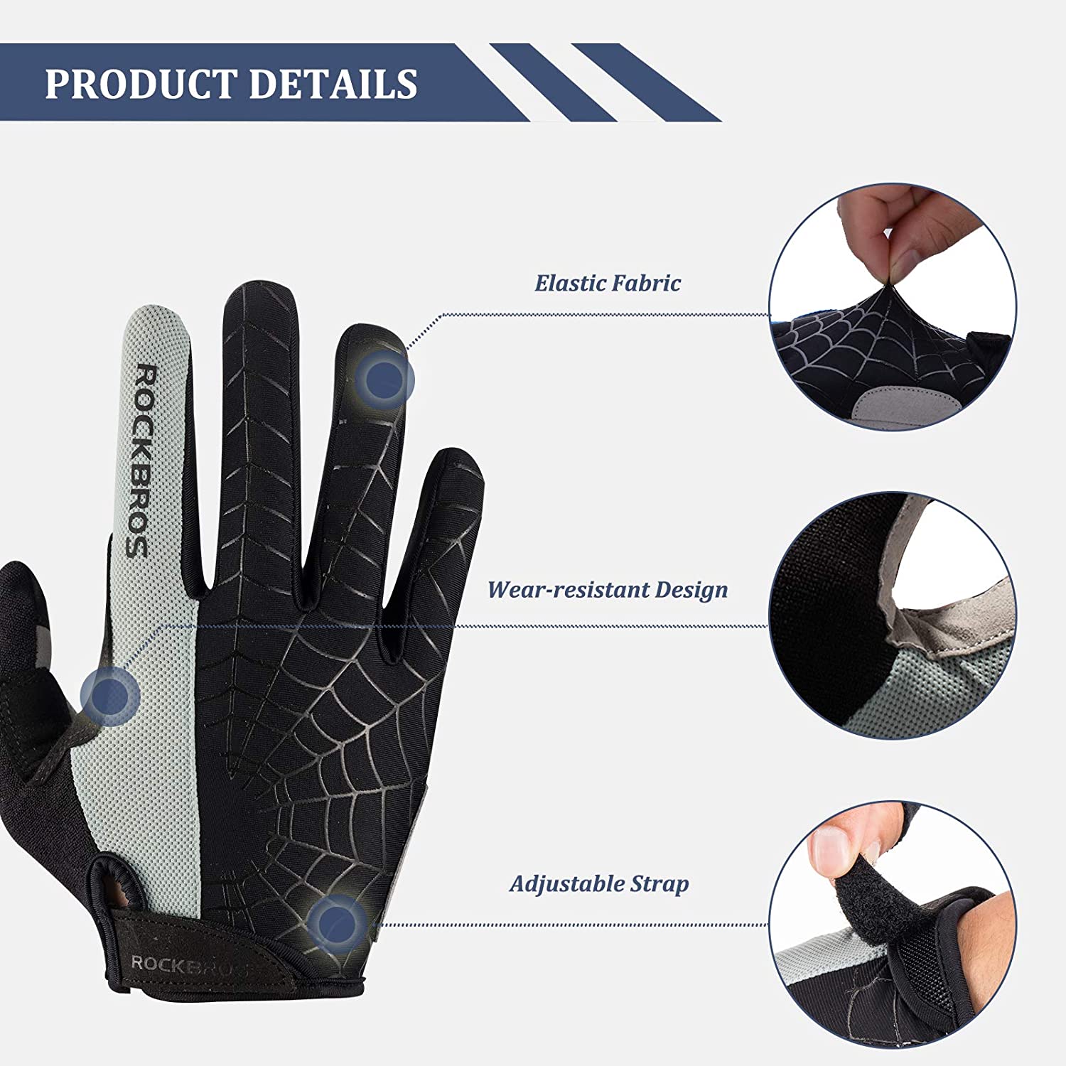Full Finger Cycling Gloves Touchscreen Gloves