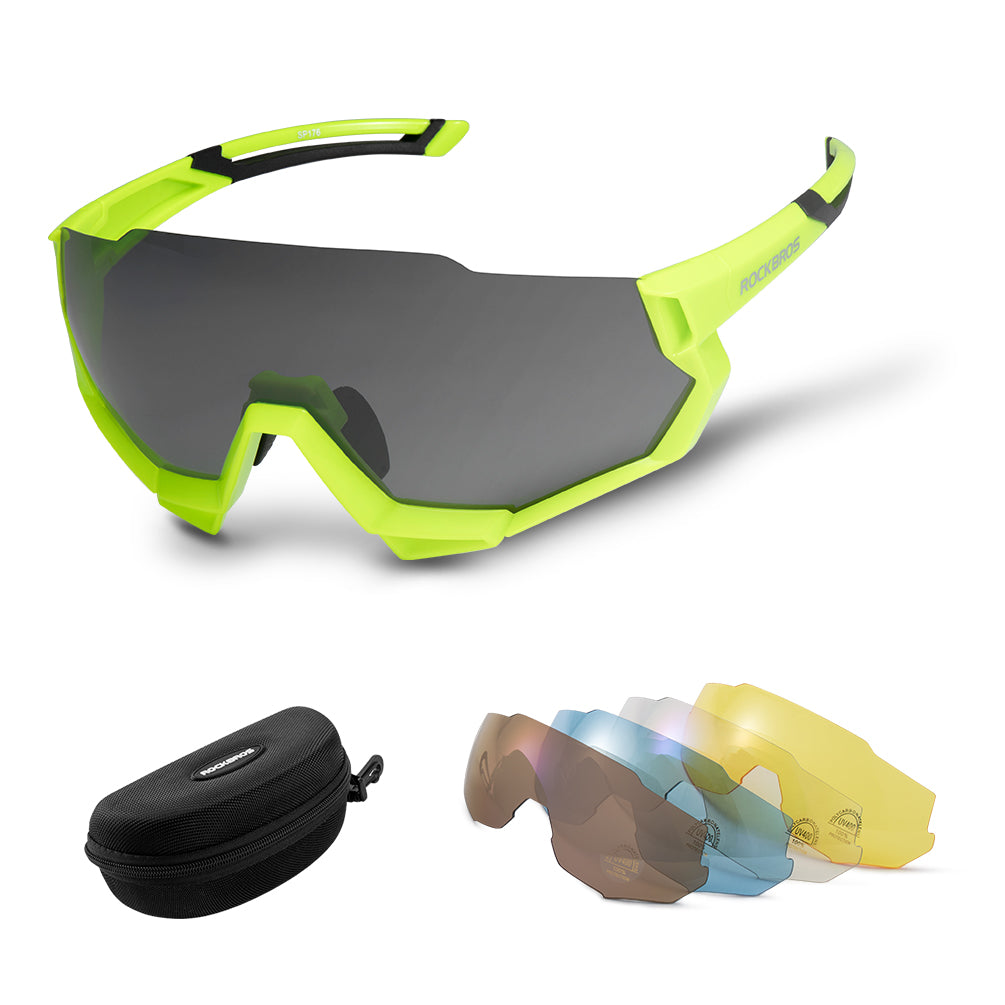 Rockbros-Polarised Sports Sunglasses with 4 Interchangeable Lens
