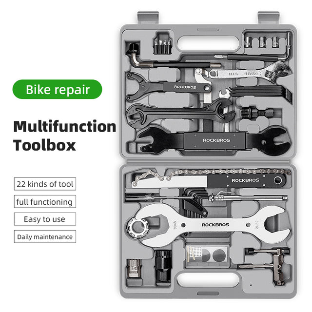 ROCKBROS Professional 22-pieces Bike Repair Tool Box Maintenance Kit