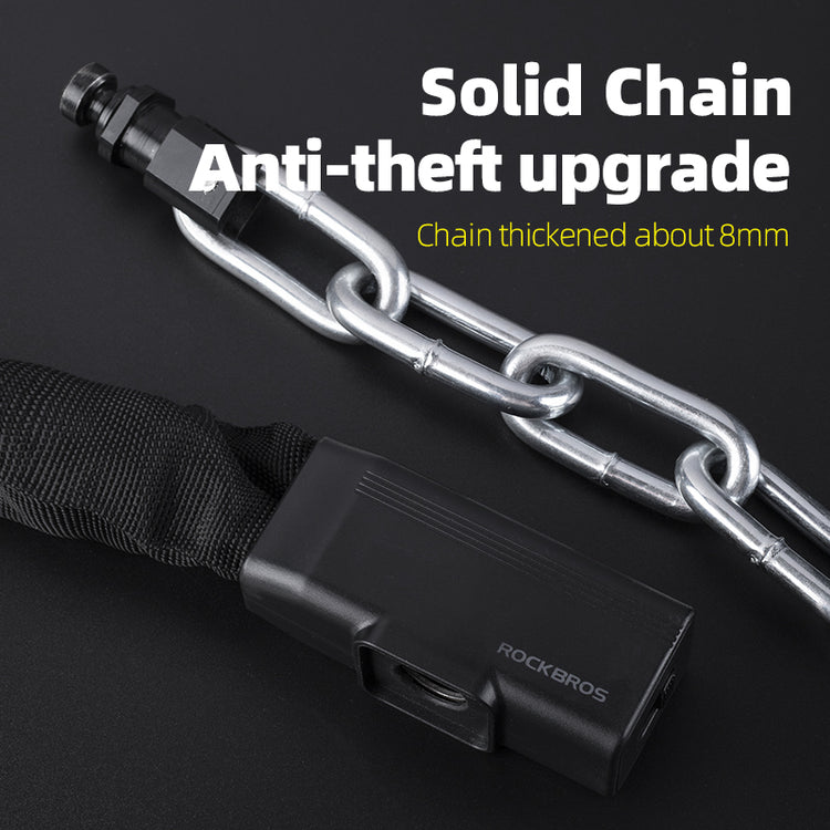 Rockbros Bike Lock Chain With Stable Anti-theft Keys Cycling Road Climbing Lock