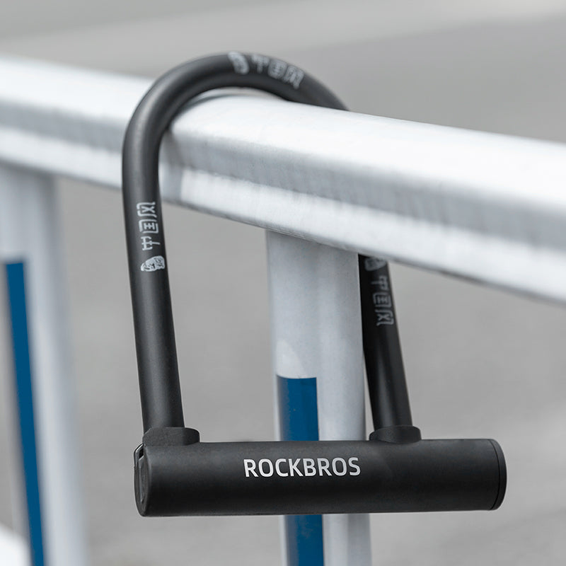ROCKBROS Bicycle U Lock Cycling MTB Road Bike Lock Anti-Theft Security 2 Keys