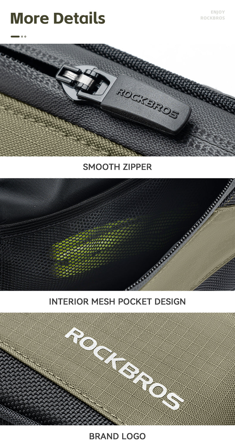 ROCKBROS Bicycle Top Tube Bag Cycling MTB Bike Frame Bag Waterproof Reflective