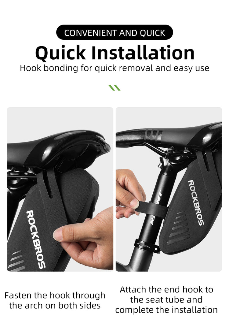 ROCKBROS Bike Saddle Bag Waterproof Bicycle Tail Bag Cycling Rear Bag 0.6L