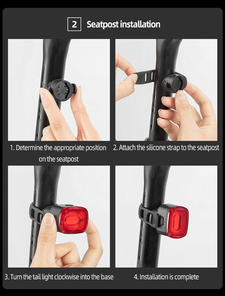 ROCKBROS Cycling Front Light Tail Light Combination Bike 1000LM Headlight Smart Sensing Brake Taillight Waterproof Lamps