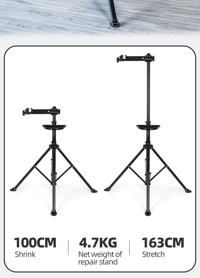 ROCKBROS Foldable Bike Repair Stand With Tool Tray Bicycle Mechanic Work Stand