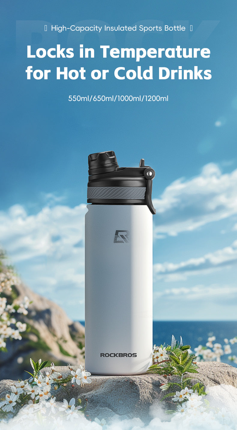 ROCKBROS Bicycle Cycling Insulated Water Bottle Stainless Steel Drink Cup