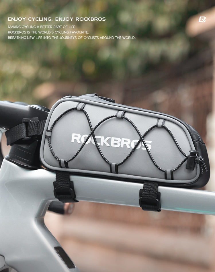 ROCKBROS Bicycle Top Tube Bag Cycling Road Bike Frame Bag Waterproof Reflective