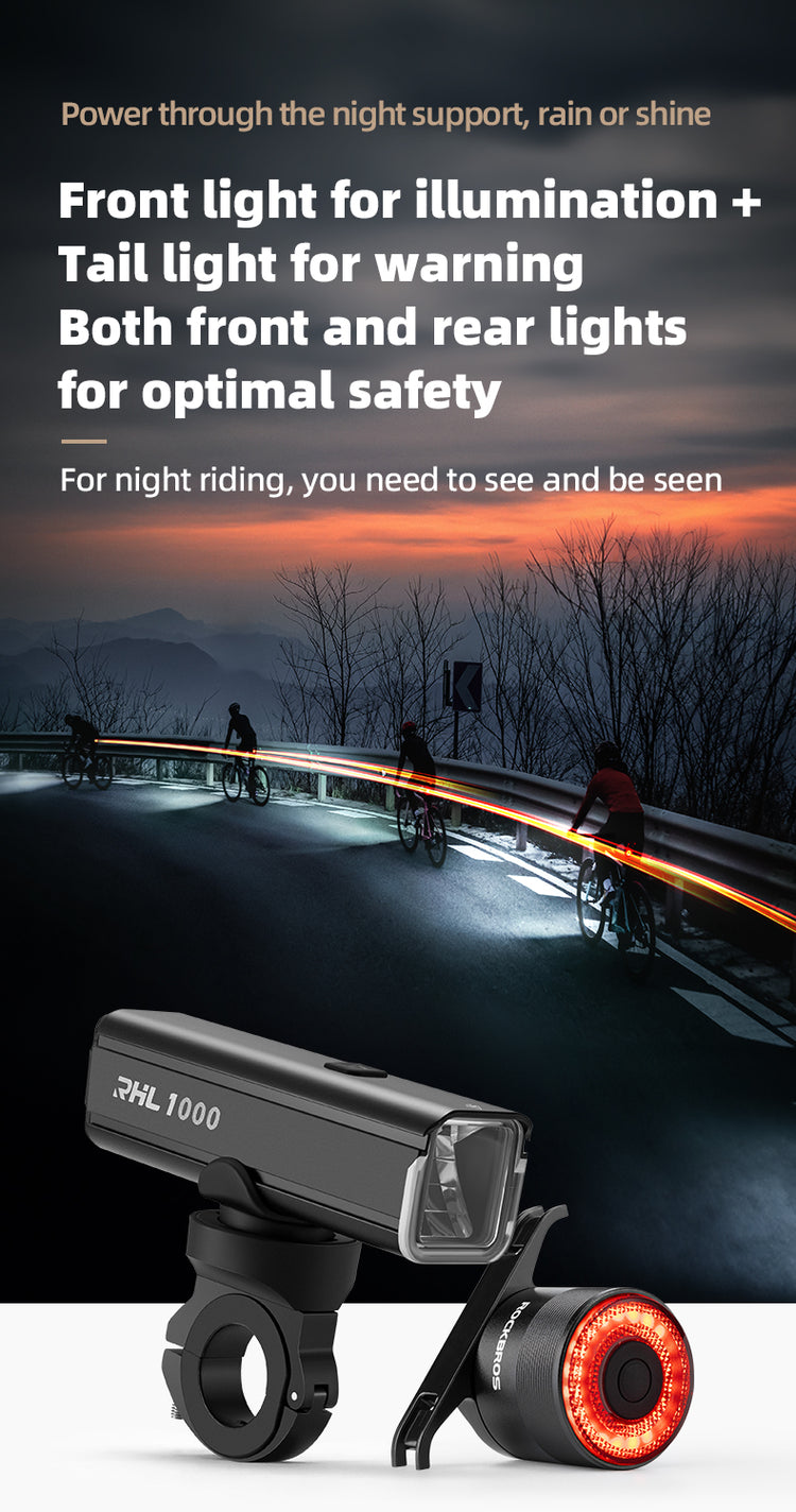 ROCKROS RHL1000 Lumens Headlight & Smart Taillight Set