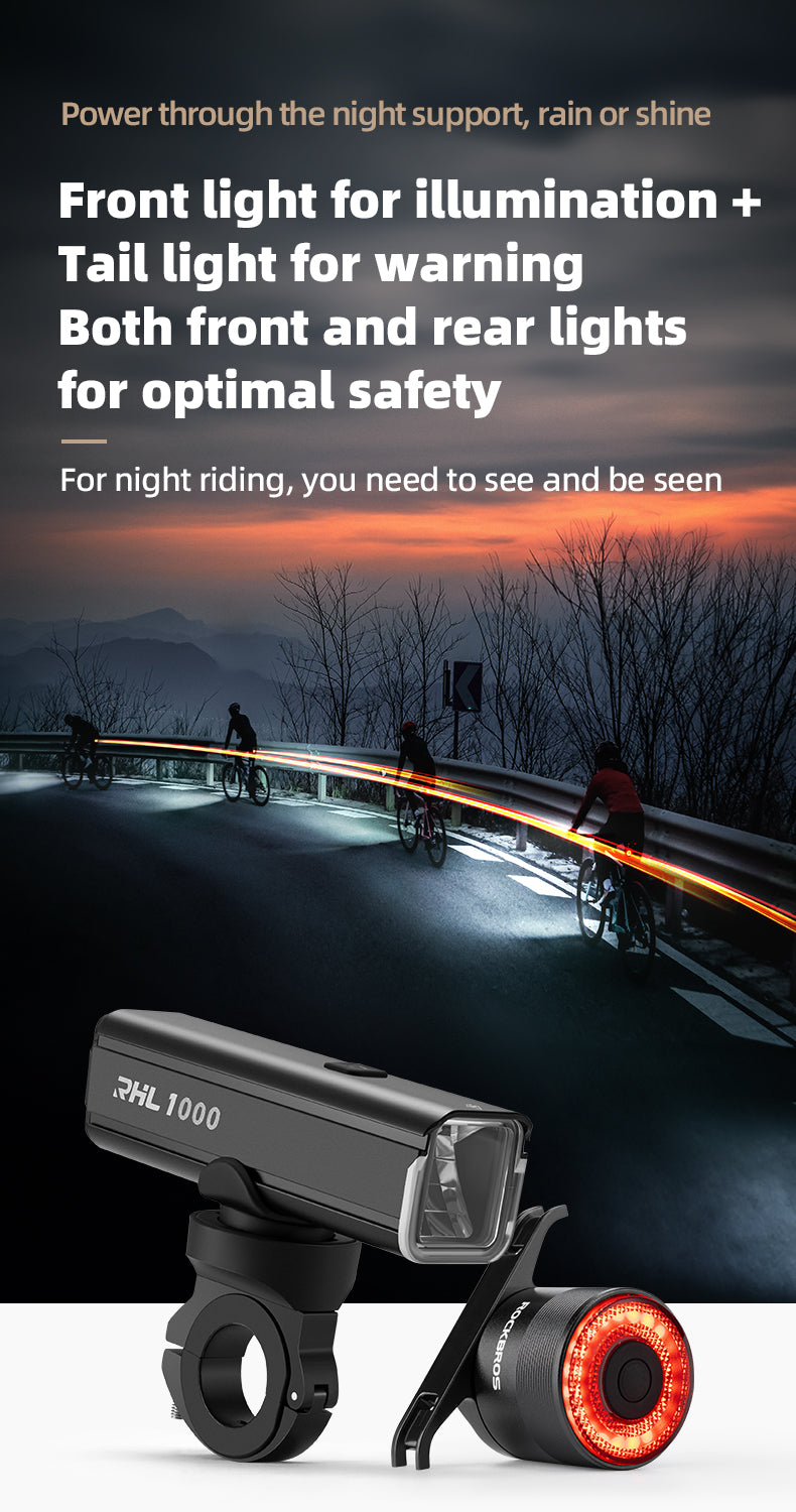 ROCKROS RHL1000 Lumens Headlight & Smart Taillight Set
