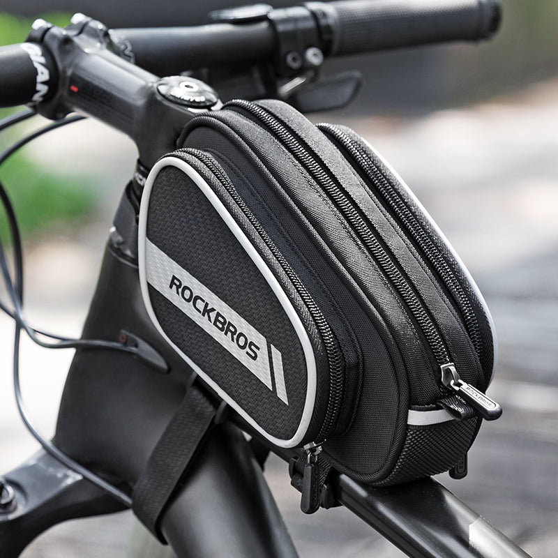 ROCKBROS Cycling Bike Top Front Tube Bag Waterproof Big Capacity Cycling Frame Bag Black