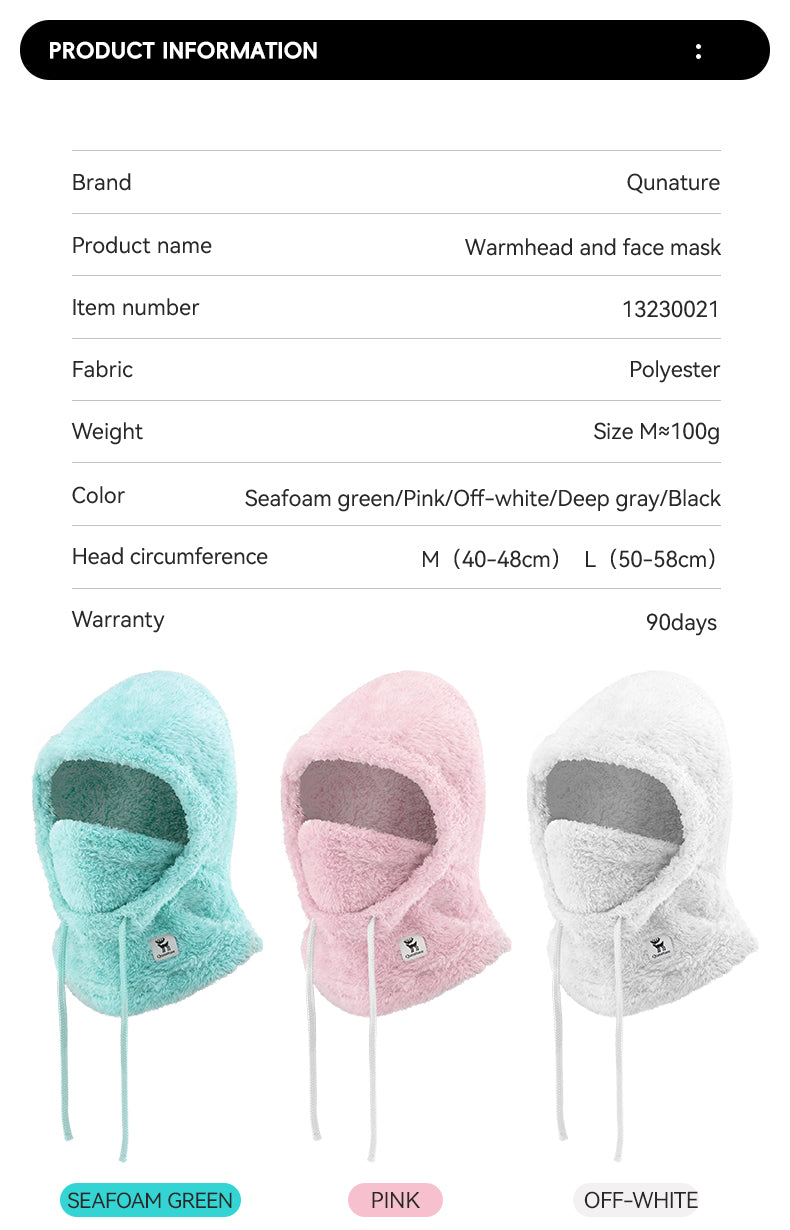 Qunature Ski Full Face Mask Thermal Windproof Neck Warmer Winter Outdoor Sports Unisex