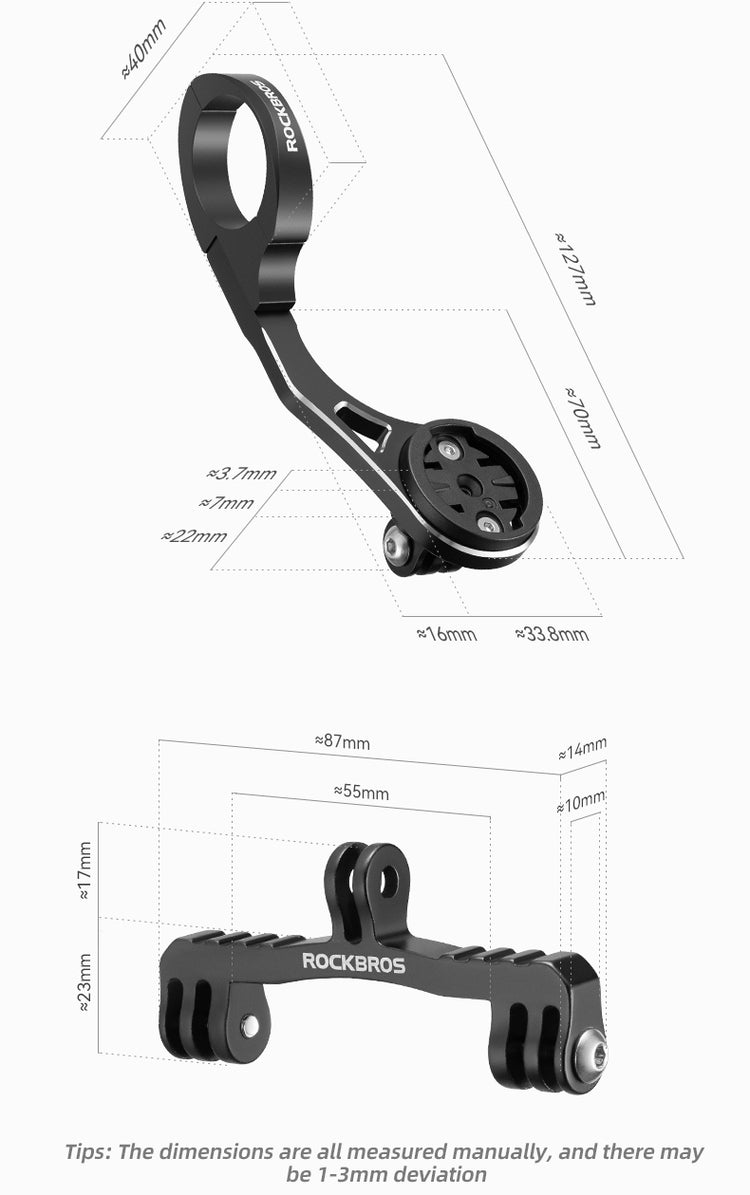 ROCKBROS Bicycle Extension Bracket Cycling Bike Light Speedometer Sports Camera Mount