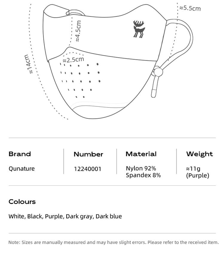 Qunature Summer Outdoor Face Mask Breathable Comfort UV Protection