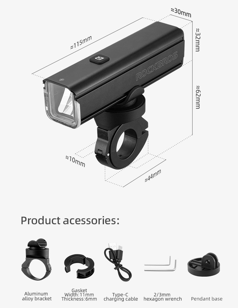 ROCKBROS Bike Front Headlight RHL1000LM