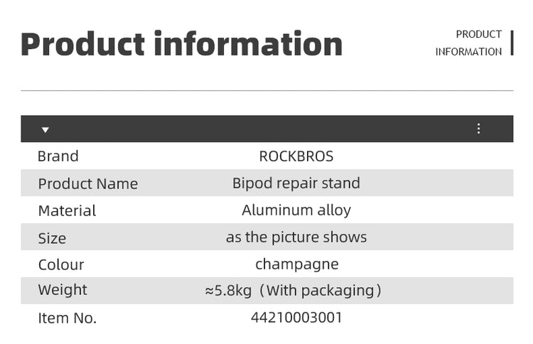 ROCKBROS Adjustable Aluminium Alloy Bike Repair Stand
