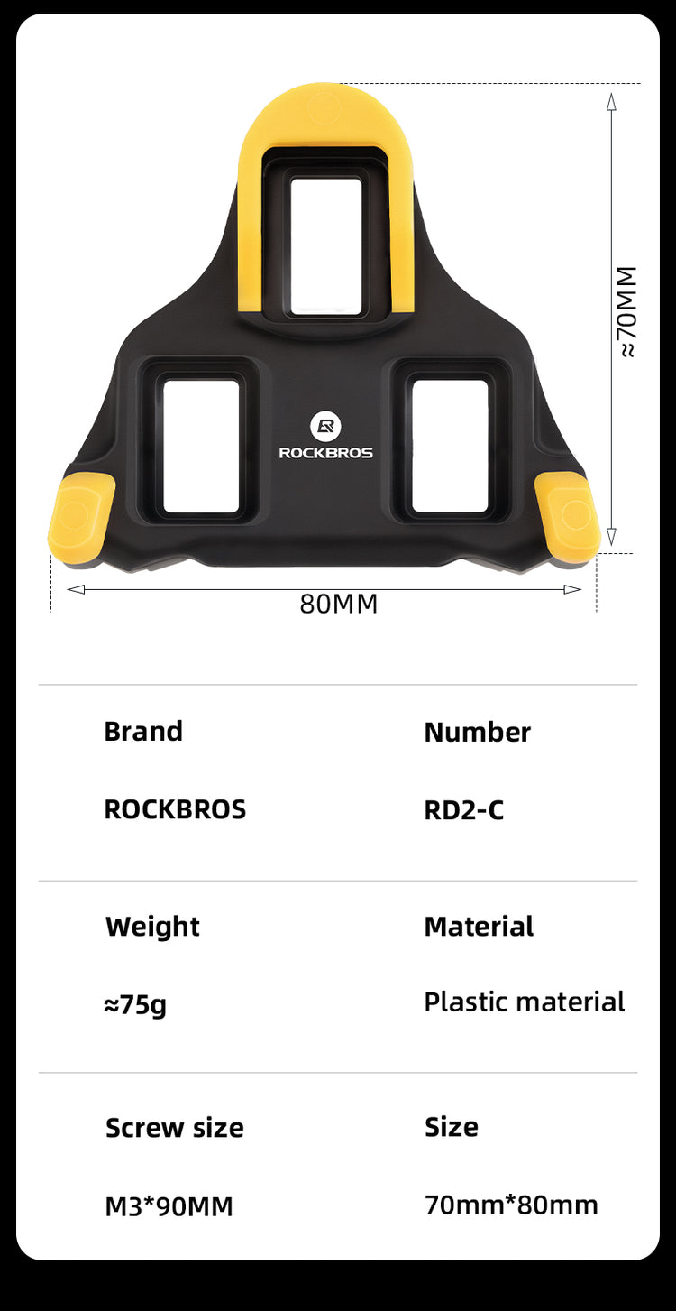 ROCKBROS Road Bike Bicycle Pedals Cleats Set 6 Degree Float For Shimano SPD