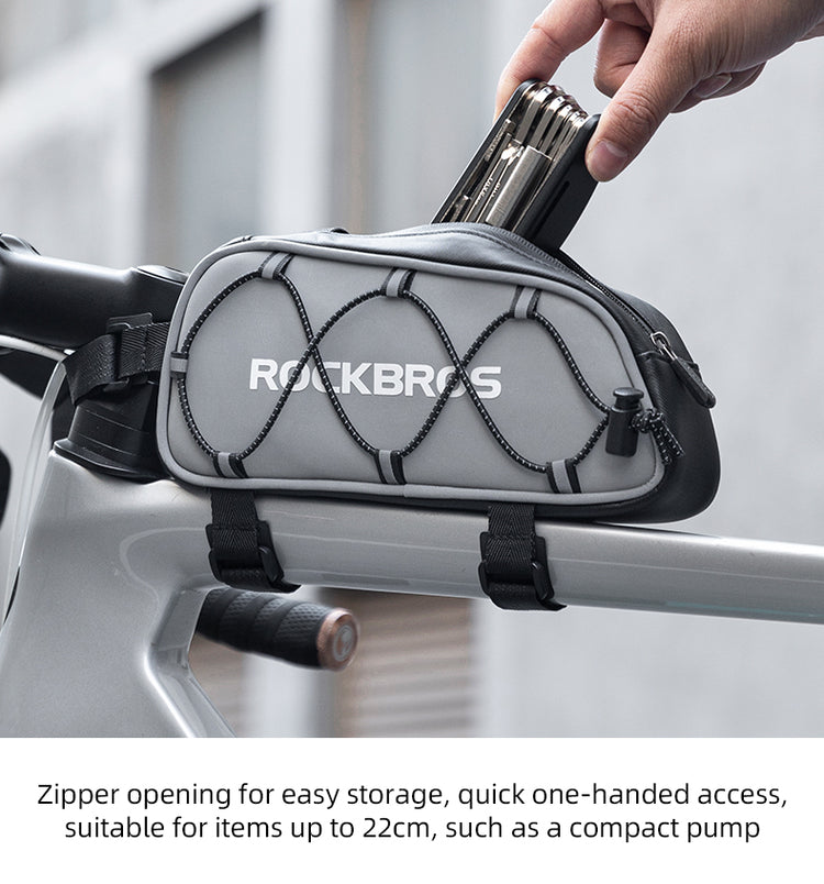 ROCKBROS Bicycle Top Tube Bag Cycling Road Bike Frame Bag Waterproof Reflective