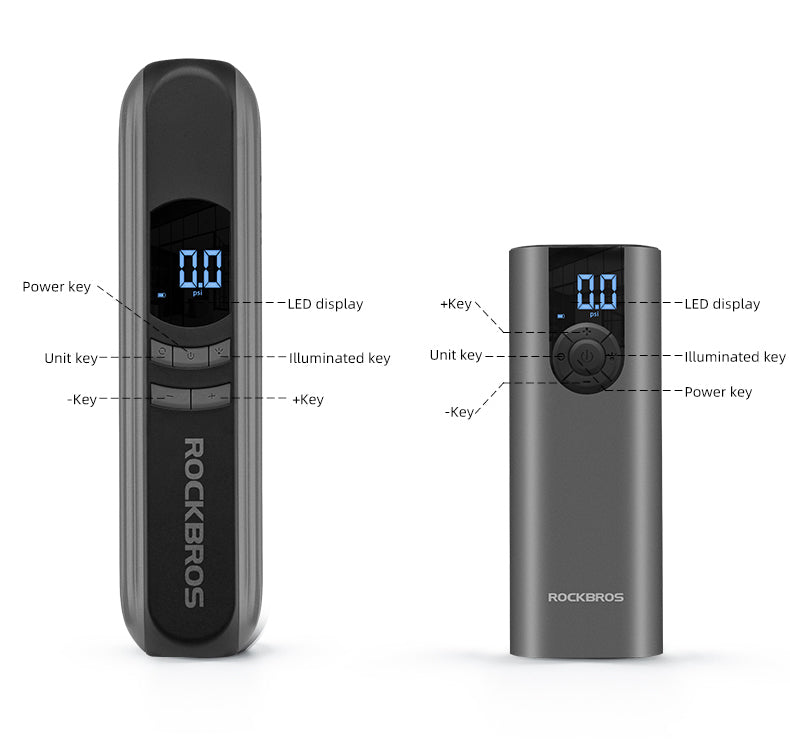ROCKBROS Electric Bike Pump with Digital Display Schrader/Presta Valve