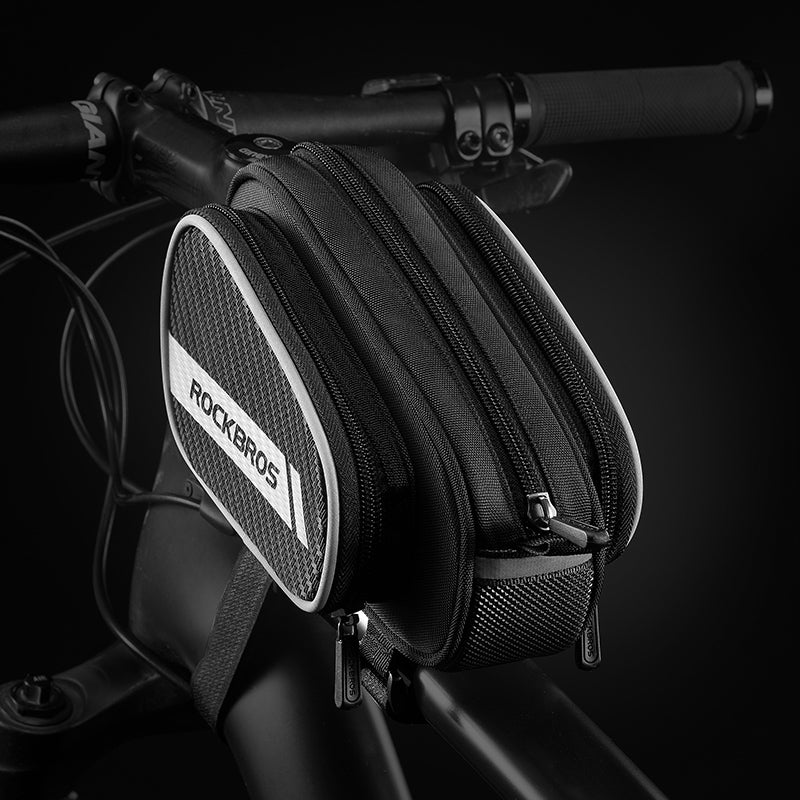 ROCKBROS Cycling Bike Top Front Tube Bag Waterproof Big Capacity Cycling Frame Bag Black