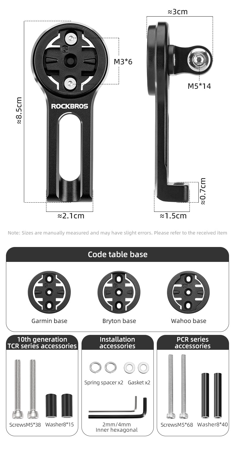 ROCKBROS Bike Bicycle GPS Computer Sports Camera Stem Mount For Giant PCR Series