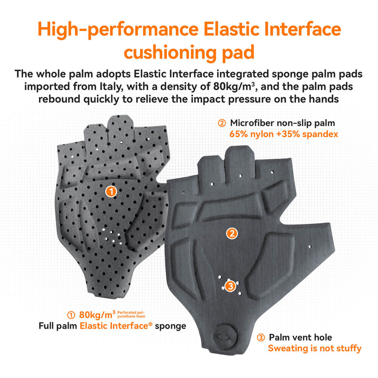 ROCKBROS Gel-Padded Half-Finger Cycling Gloves with Elastic Interface