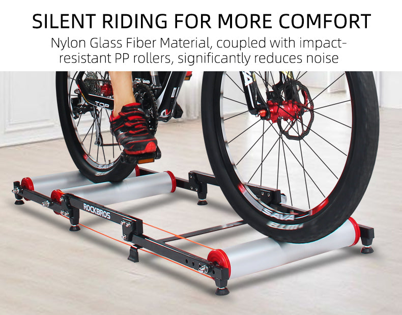 ROCKBROS Cycling Bicycle Roller Trainer Black Bike Rollers Foldable Indoor Cycling Training Silent Rollers Exercise Indoor Folding