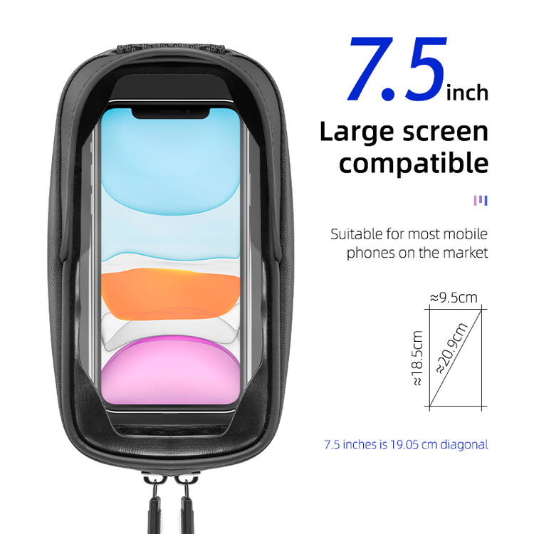 ROCKBROS Double Zipper Bike Front Frame Bag: Top Tube Handlebar Phone Holder
