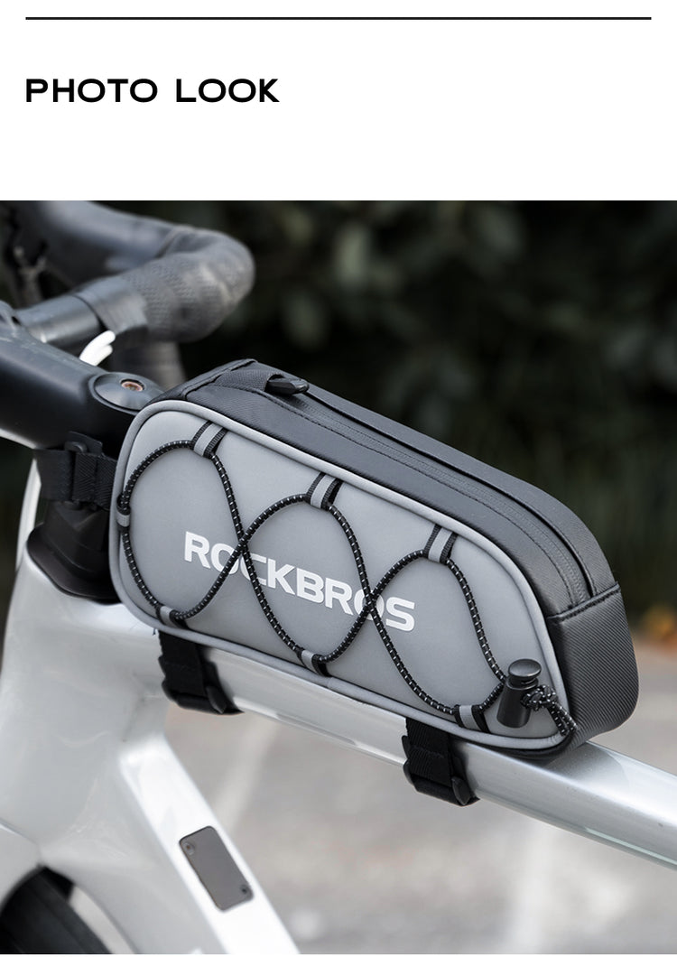 ROCKBROS Bicycle Top Tube Bag Cycling Road Bike Frame Bag Waterproof Reflective