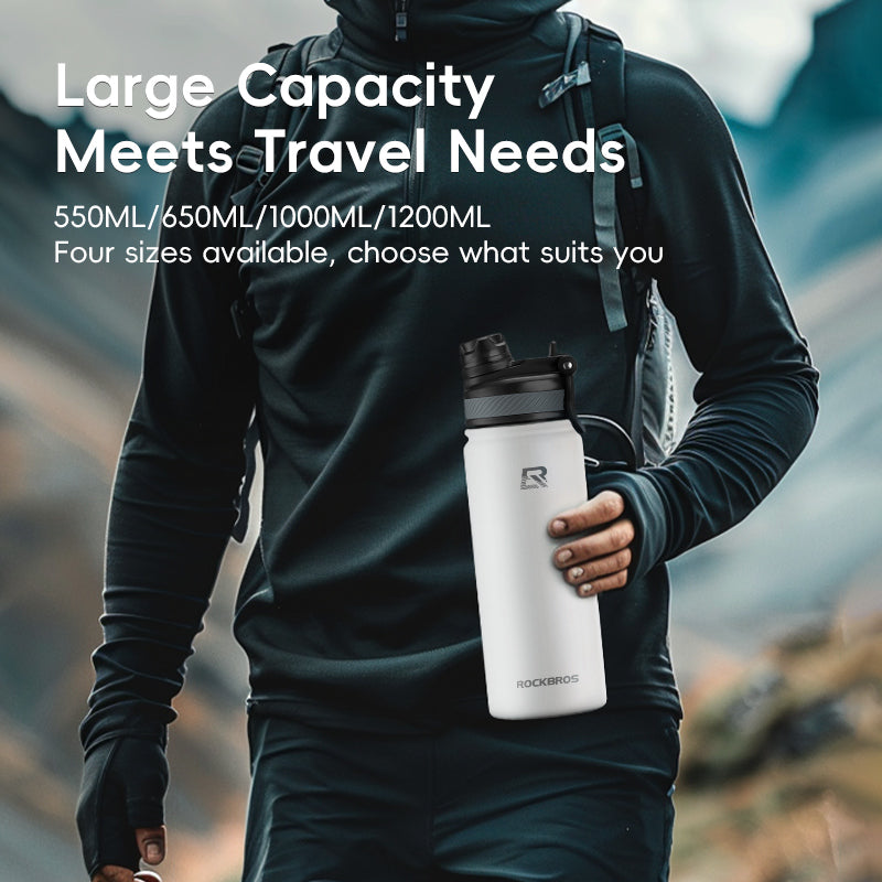 ROCKBROS Bicycle Cycling Insulated Water Bottle Stainless Steel Drink Cup