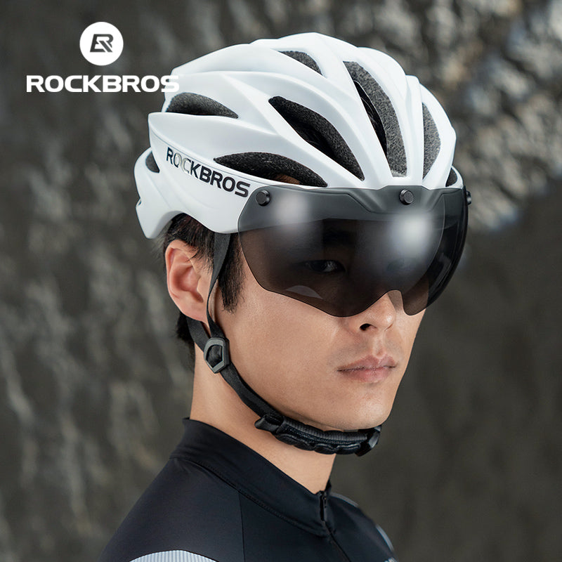 ROCKBROS Cycling Safety Helmet With Removable Goggles