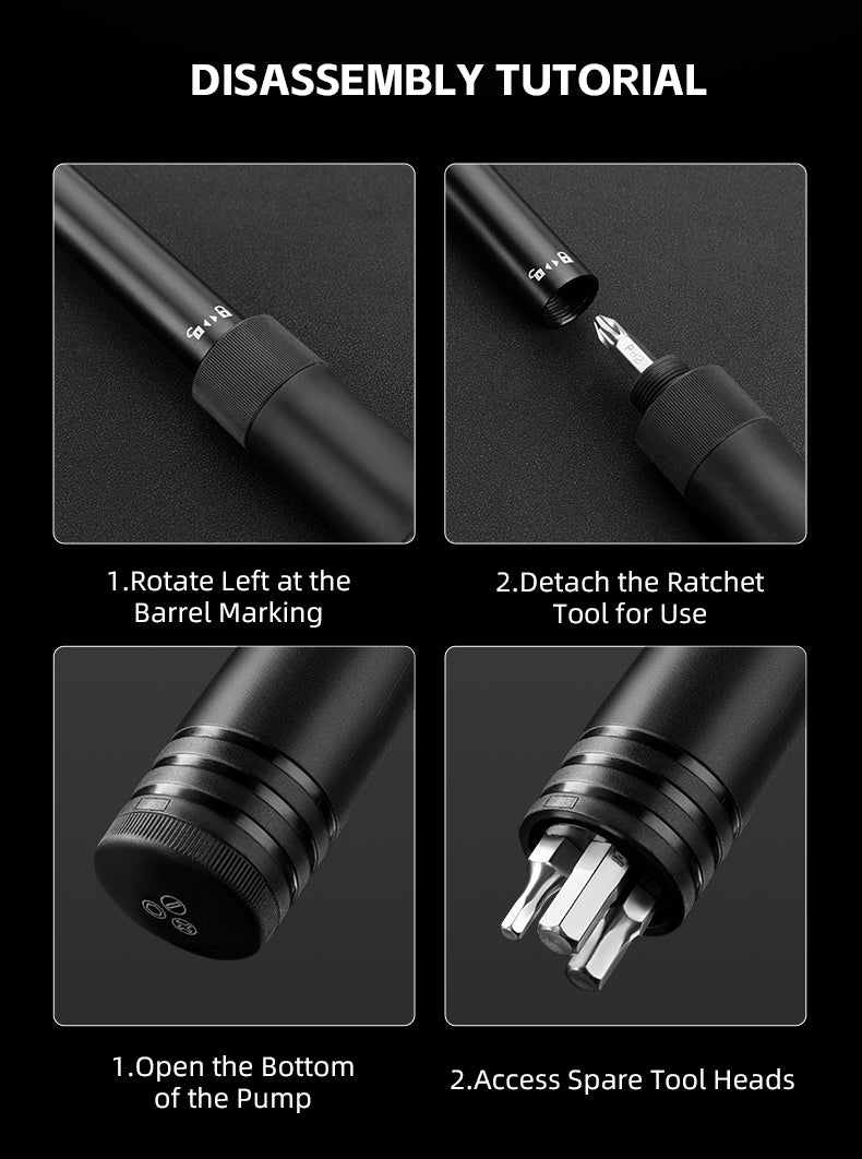 ROCKBROS Bicycle Bike Tire Pump 80PSI With Built-in Ratchet Tools