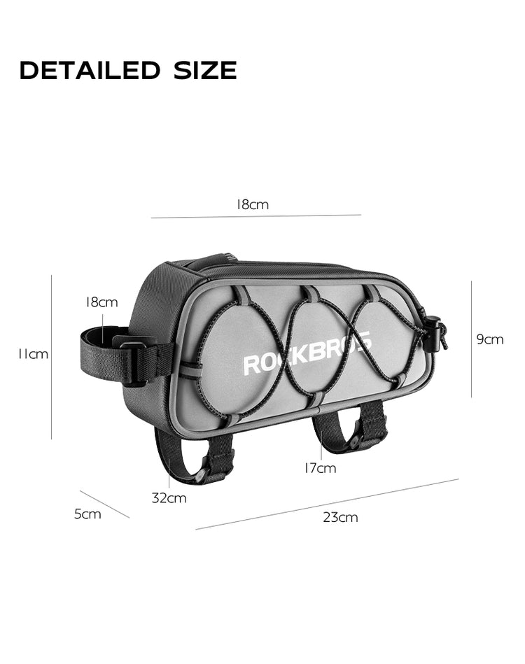 ROCKBROS Bicycle Top Tube Bag Cycling Road Bike Frame Bag Waterproof Reflective