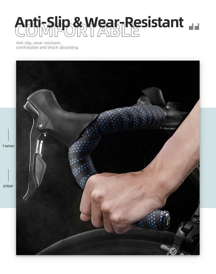 ROCKBROS Handlebar Tape PU Eva Anti-slip Wrap Soft Breathable Shockproof Road Tape End Bar MTB Bicycle Grips Cycling Accessories