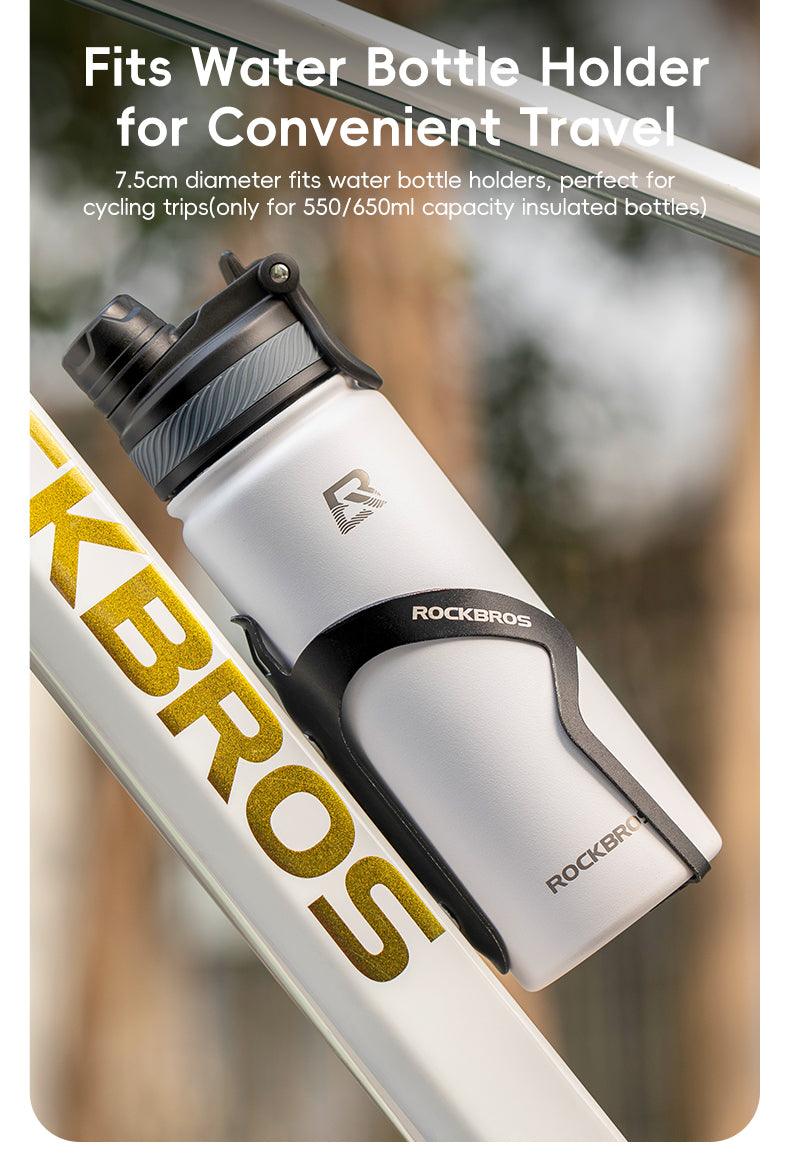 ROCKBROS Bicycle Cycling Insulated Water Bottle Stainless Steel Drink Cup